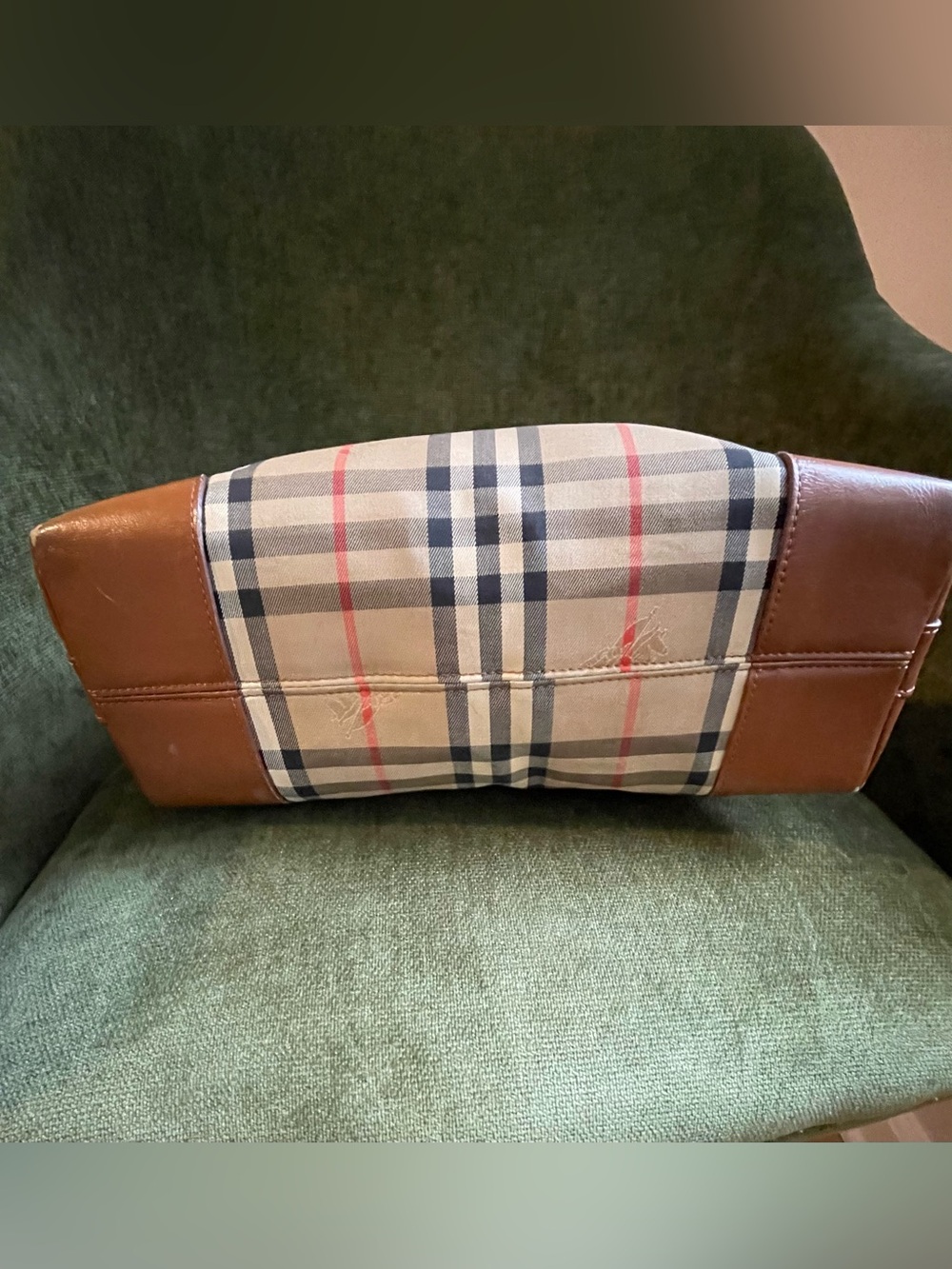 Burberry Check Satchel in Beige, Brown and Black - Picture 3 of 12